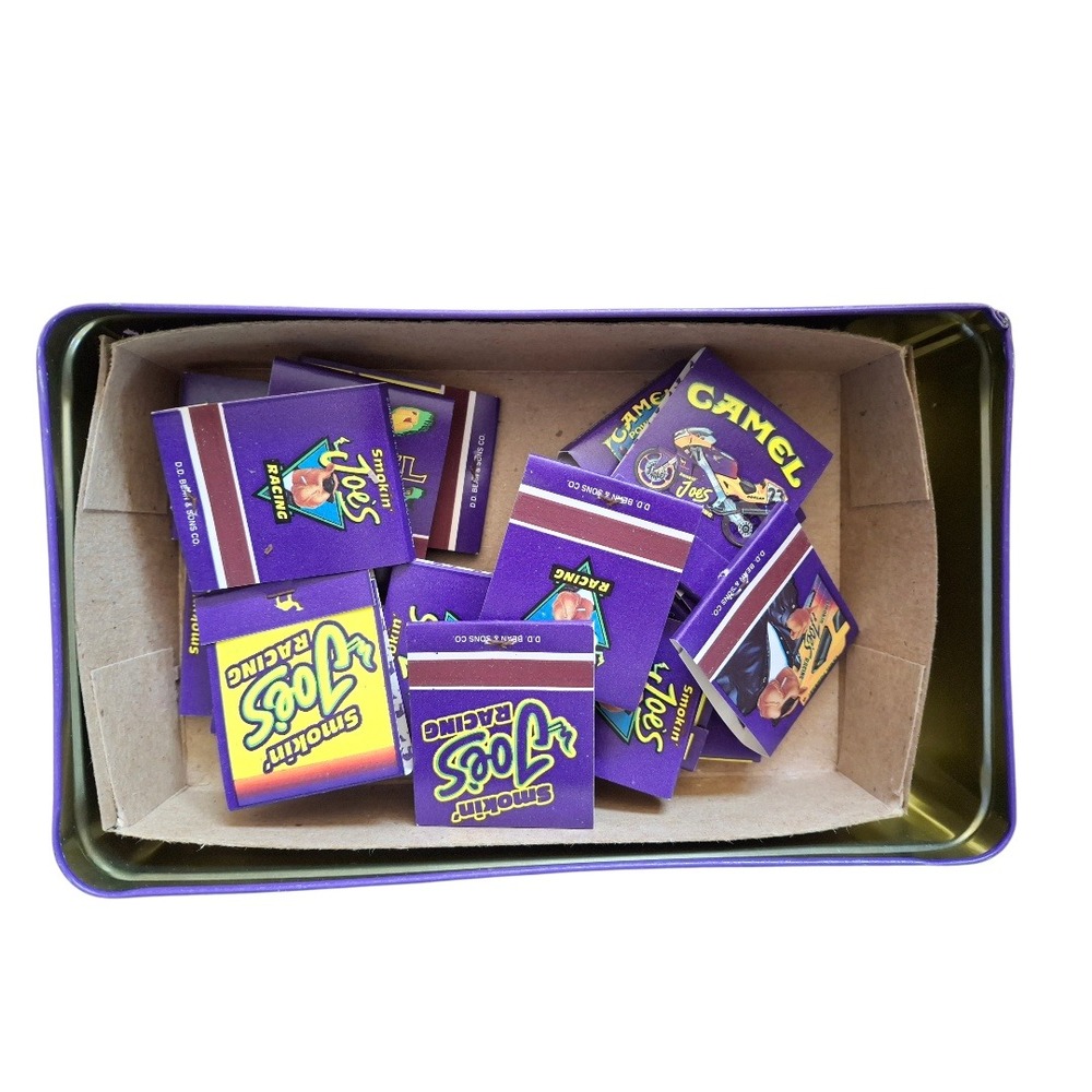 Vintage Camel Smokin' Joe's Racing Matchbook Collection in‎ Purple Tin 1990s
